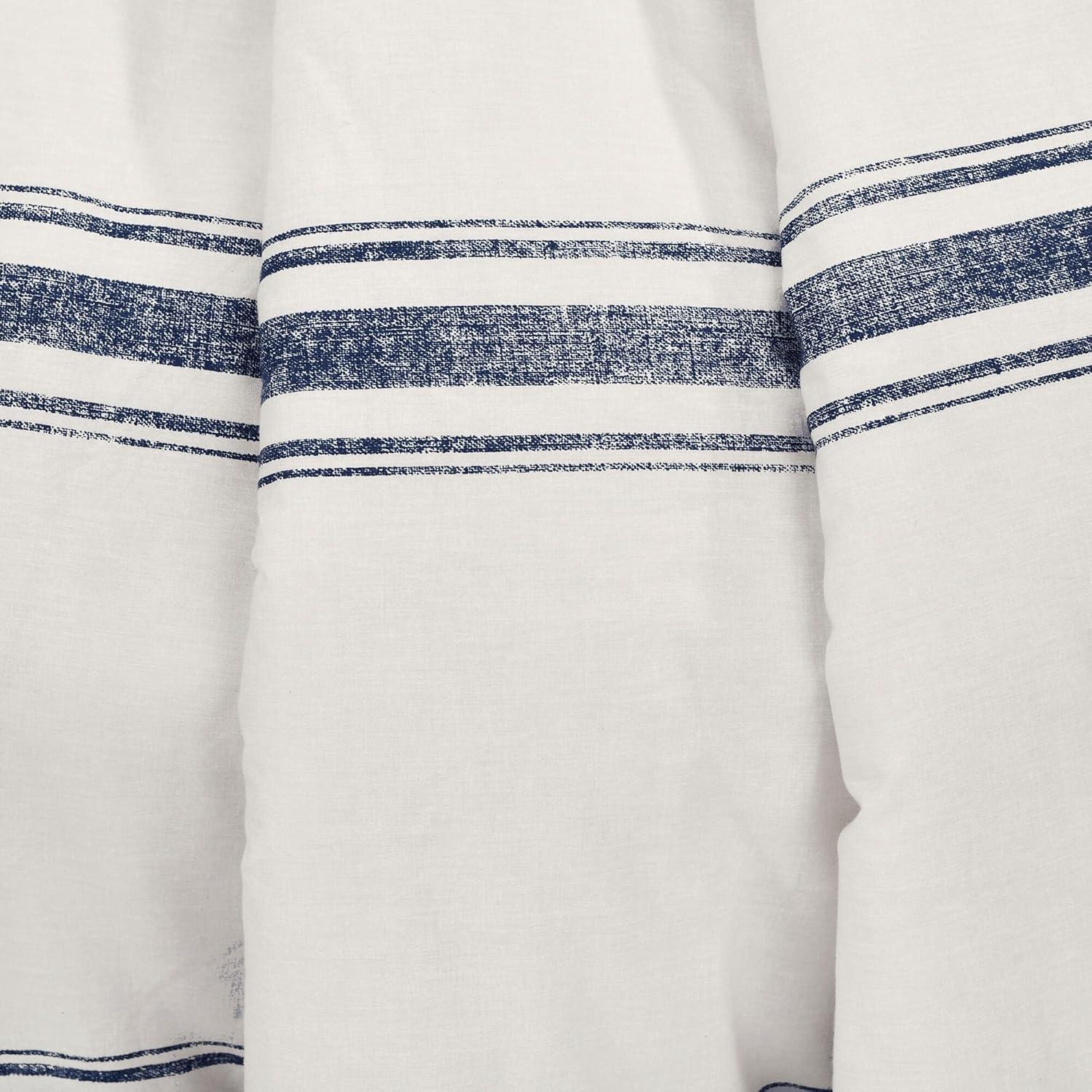 50"x60" Farmhouse Striped Throw Blanket Navy - Lush Décor: Reversible, Cotton, Cozy