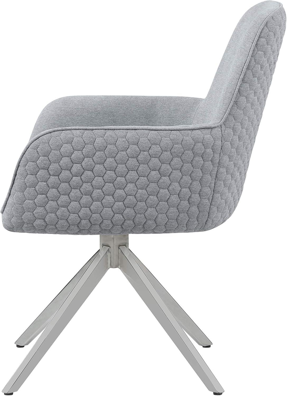 Coaster Flare Arm Contemporary Fabric Swivel Dining Chair in Gray