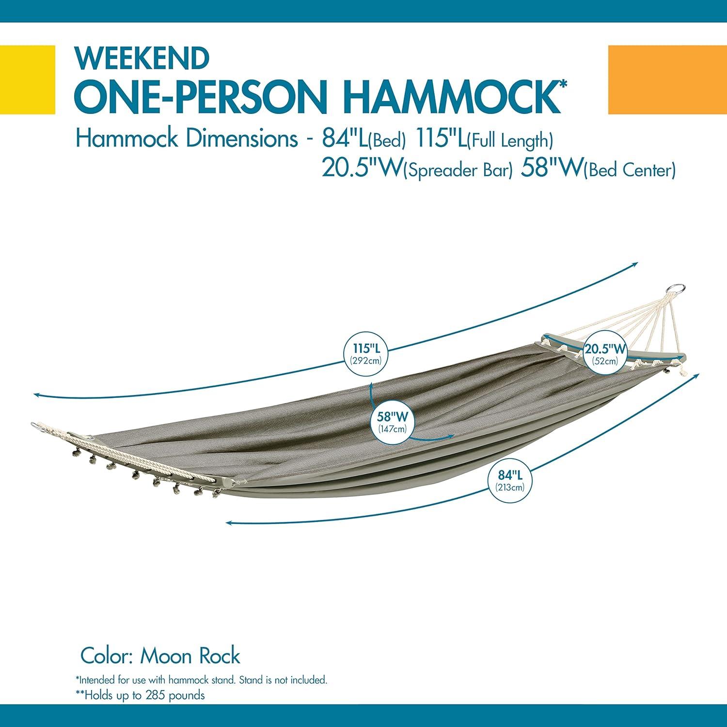 Duck Covers Weekend 84 Inch One-Person Hammock, Moon Rock