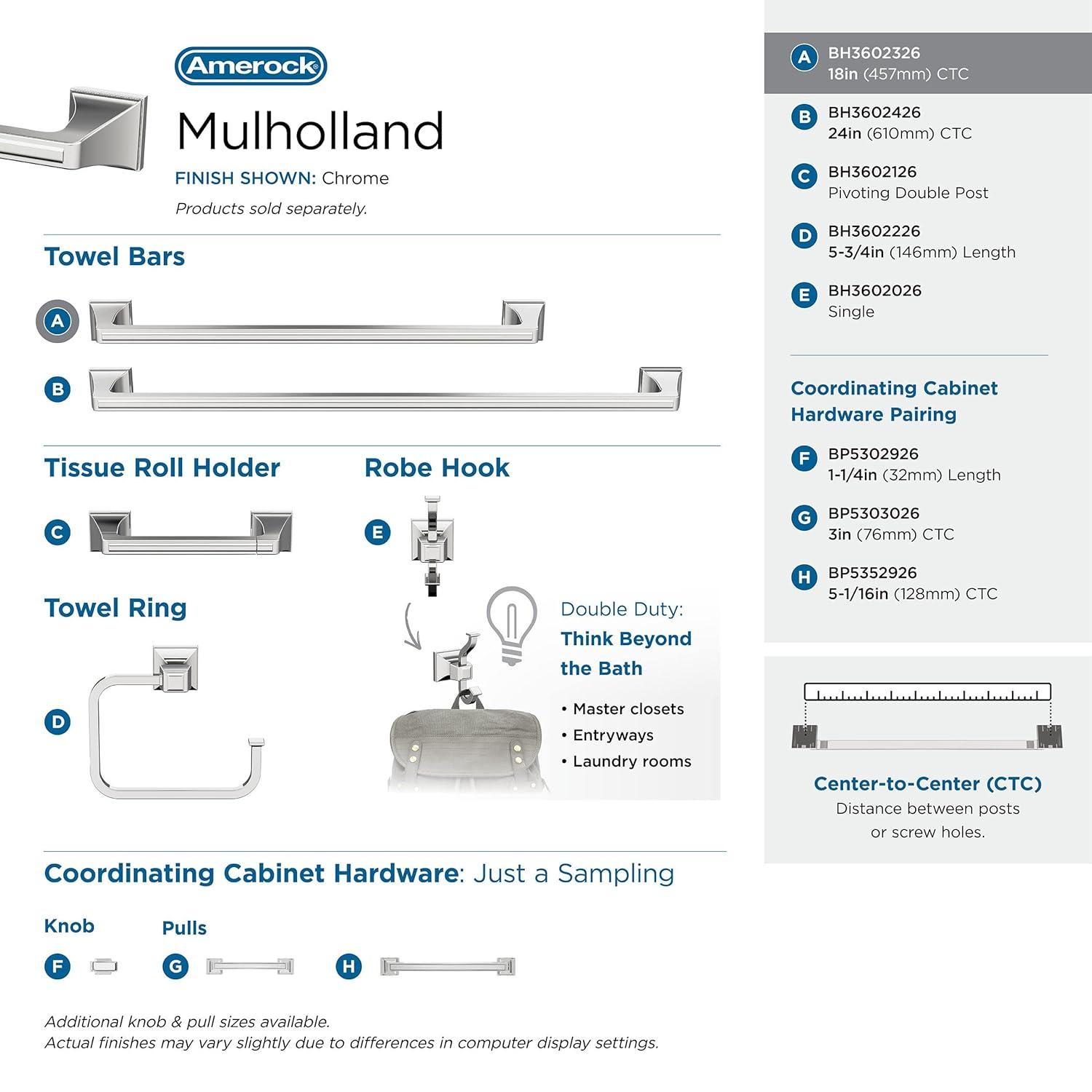 Amerock Mulholland 19.81" Wall Mounted Towel Bar BH3602326