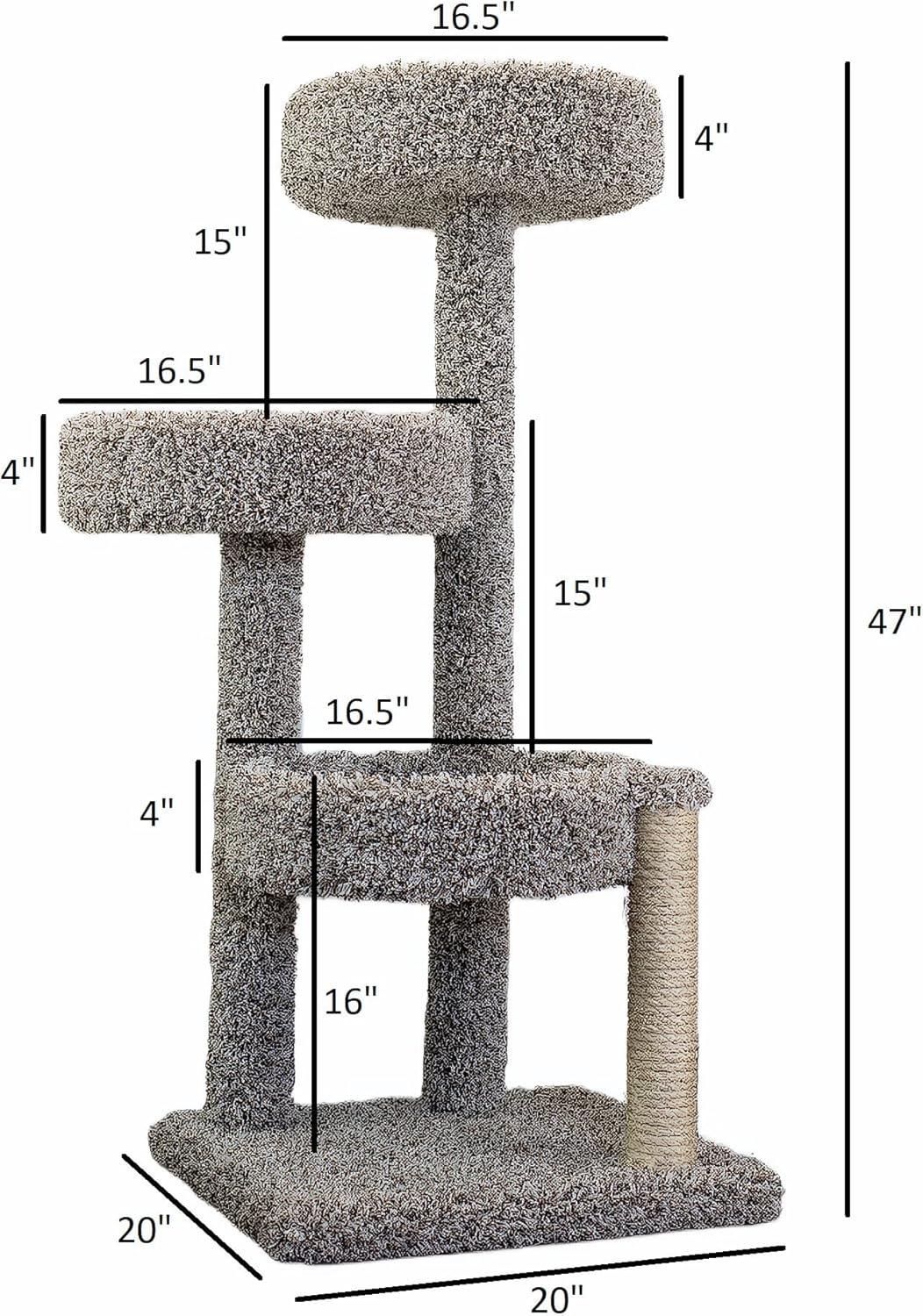 Gray Multi-Level Cat Tree with Sisal Scratching Posts