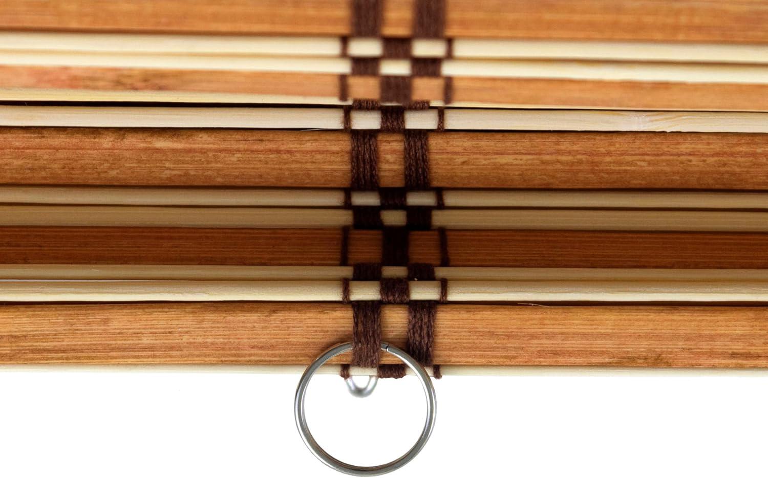 Burnt Bamboo Cordless Window Shade - Two-tone Honey 48" W