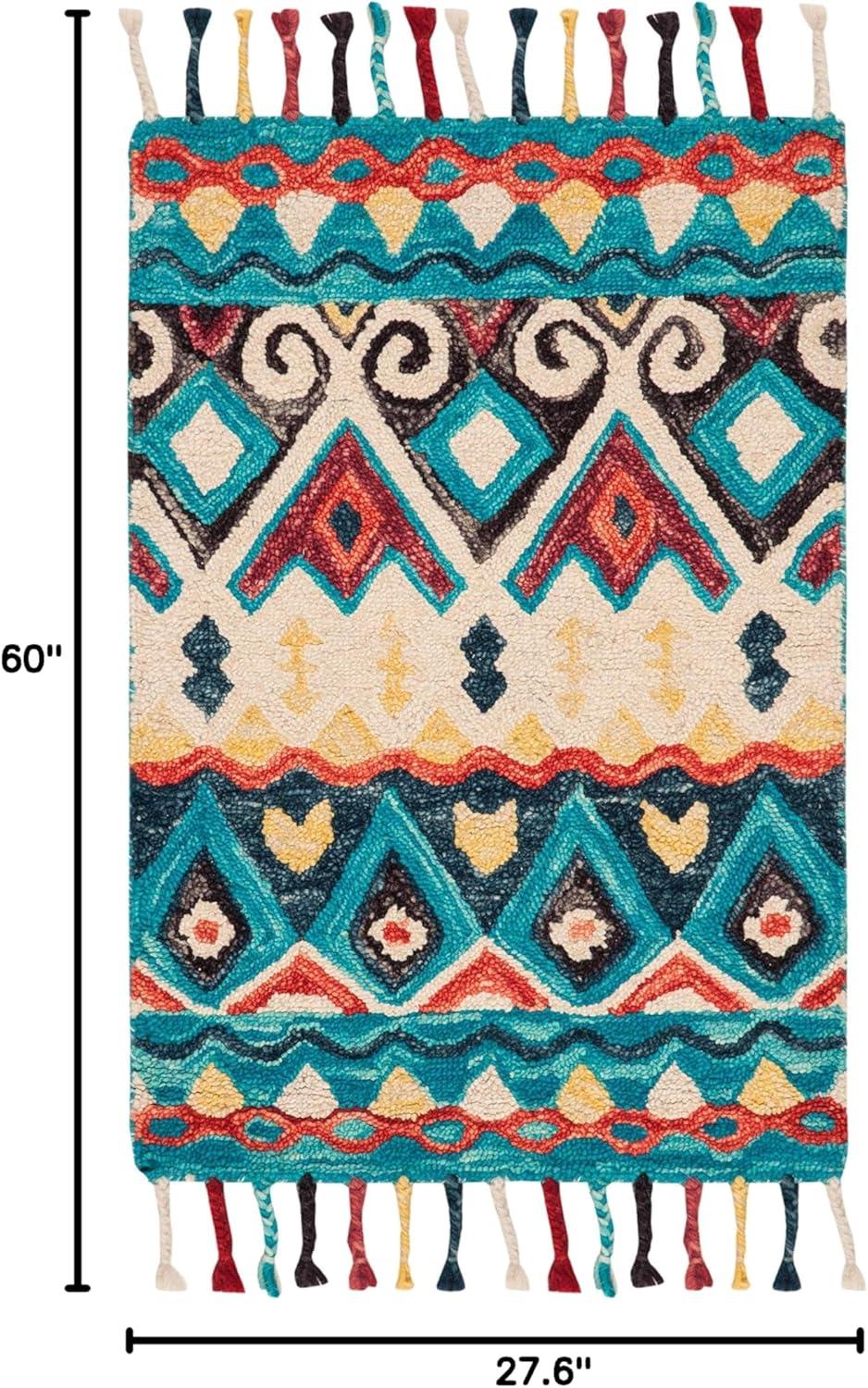 Aspen APN137 Hand Tufted Area Rug - Blue/Red - 2'3"x5' - Safavieh..