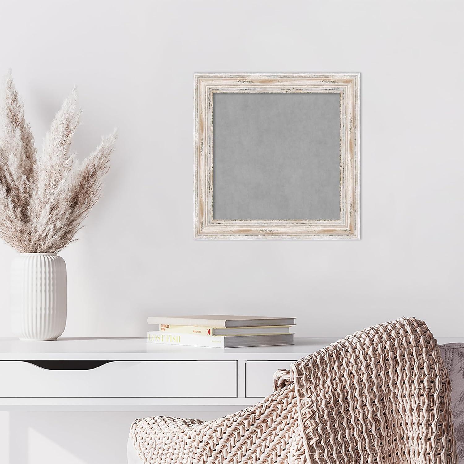 Amanti Art Alexandria White Wash Narrow Framed Magnetic Board 27 x 15 in.