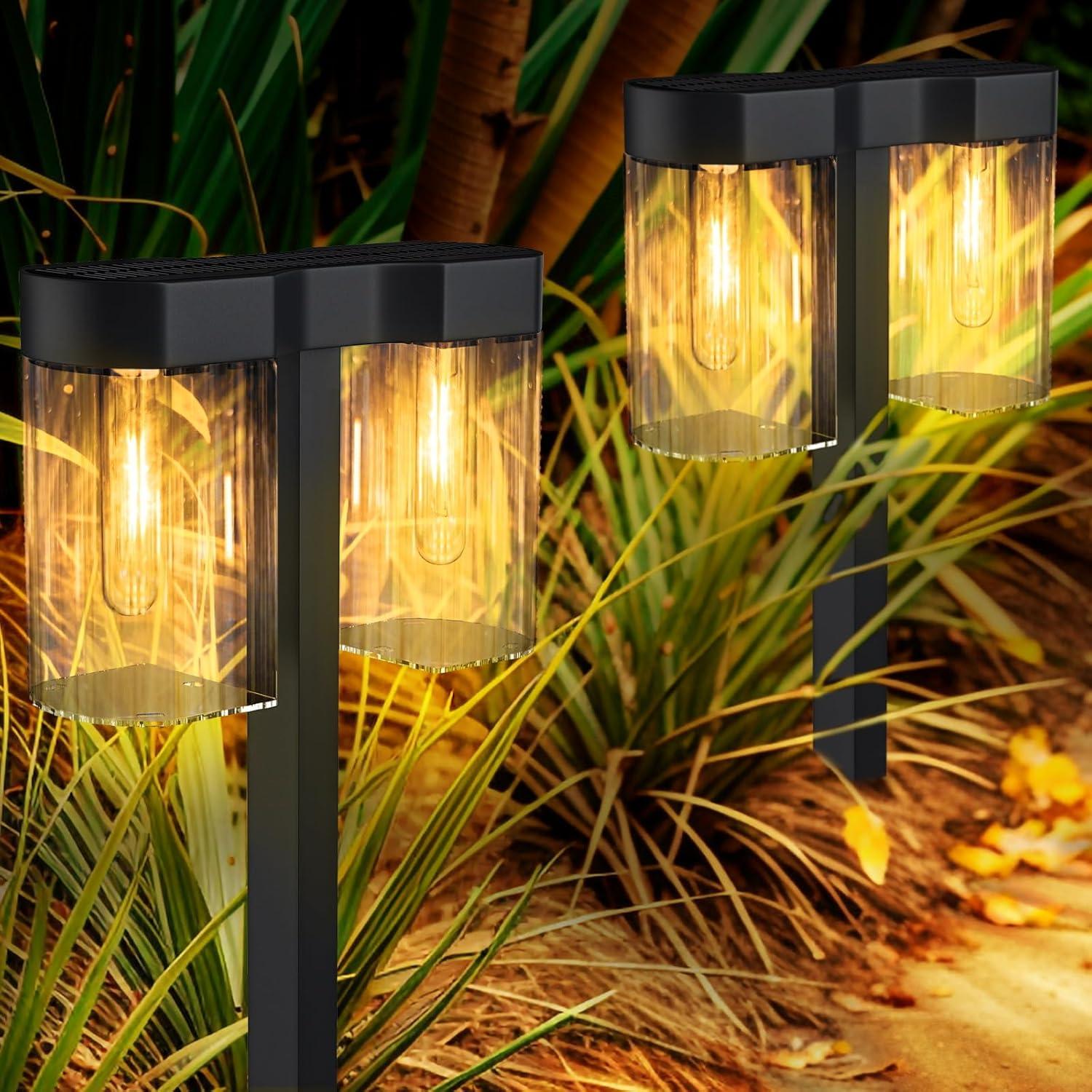 ELECLINK Solar Pathway Lights Outdoor, 2 Pack Upgraded Solar Lights Outdoor Waterproof, Bright Up to 15 Hrs Auto On/Off Garden Light for Yard Patio Lawn Path Walkway Driveway Outside Decor KEF16