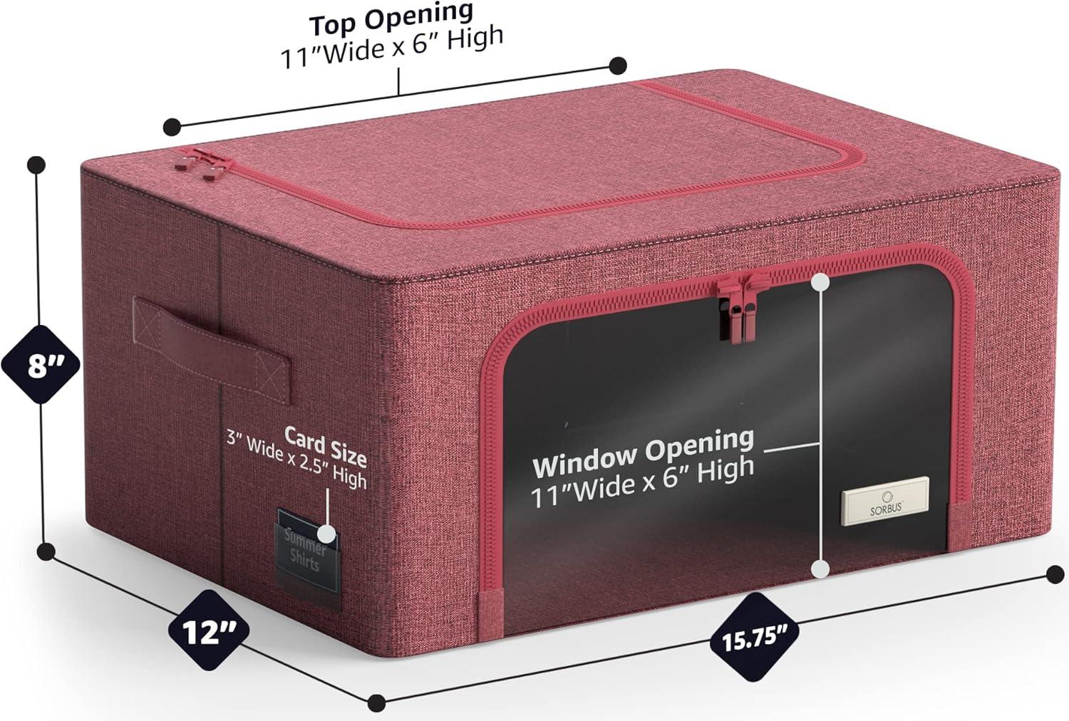 Storage Sorbus Small Storage Box Foldable with Window & Handles