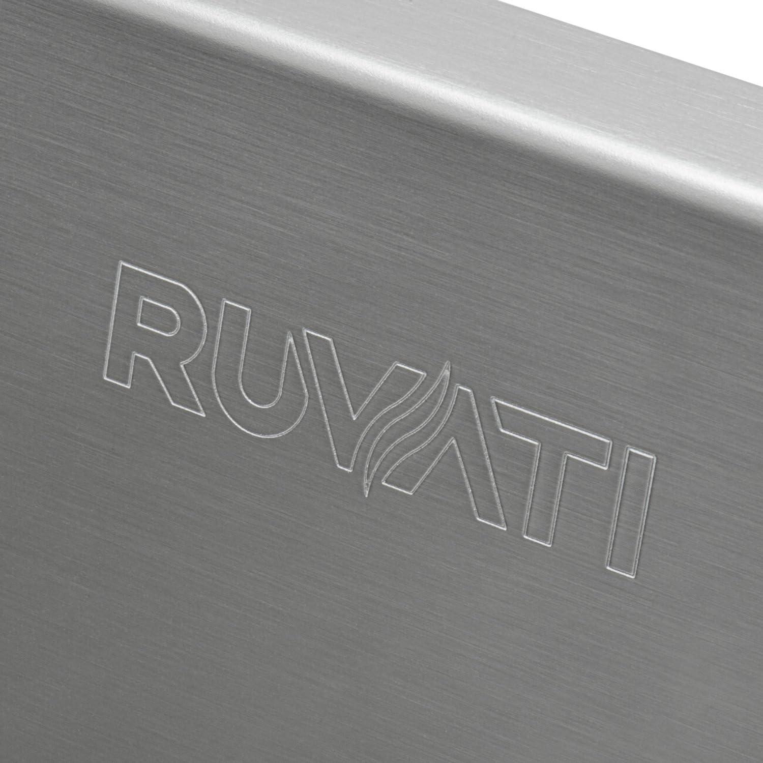 Ruvati 33 x 22 inch Drop-in 50/50Bowl Rounded Corners Topmount Stainless Steel Kitchen Sink