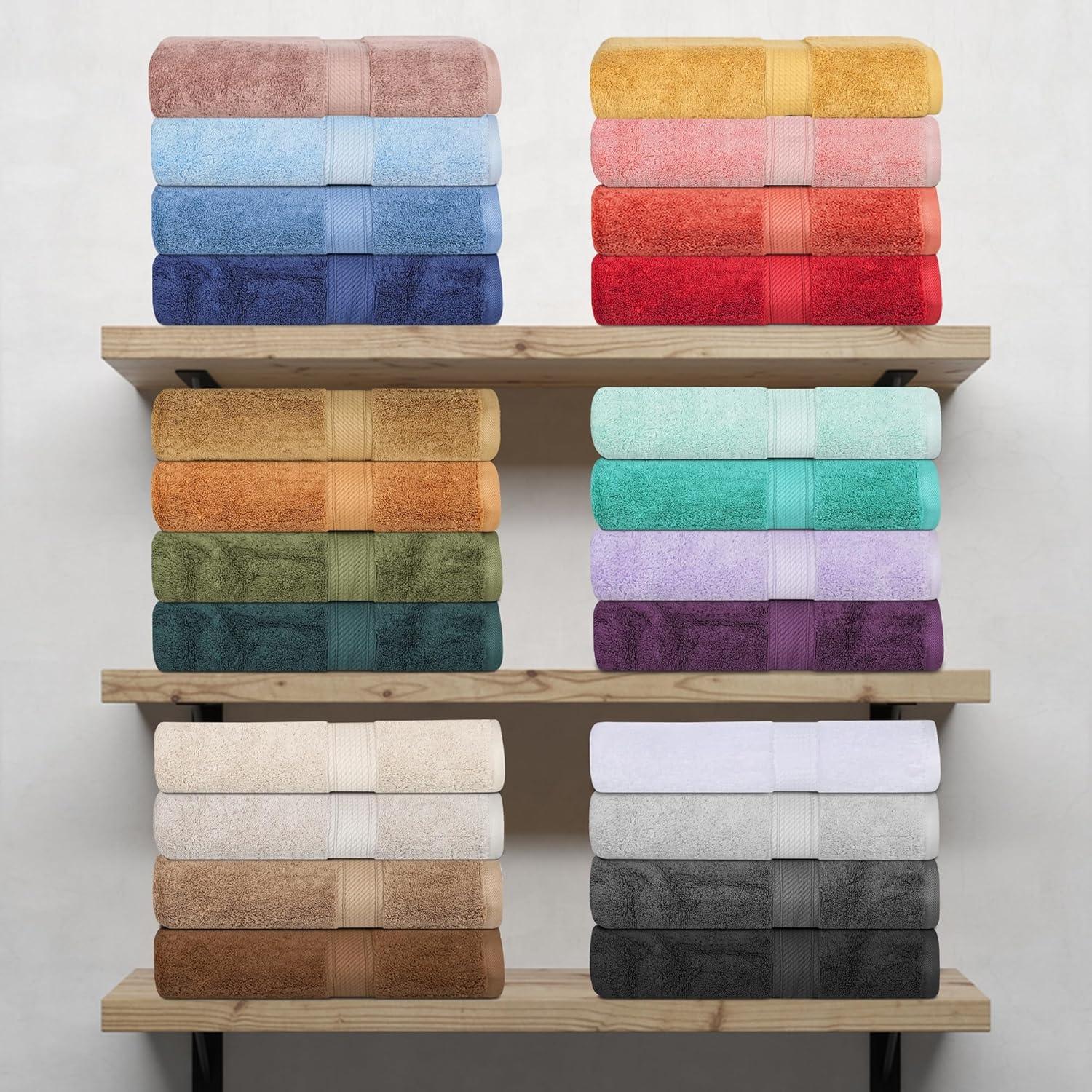 Superior Egyptian Cotton Heavyweight 9-Piece Towel Set, Muted Mauve