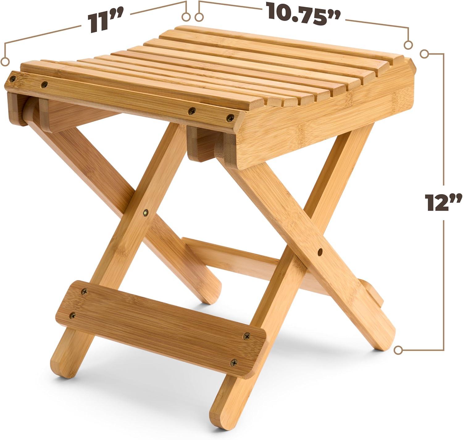Sorbus Sorbus Bamboo Folding Step Stool Bench