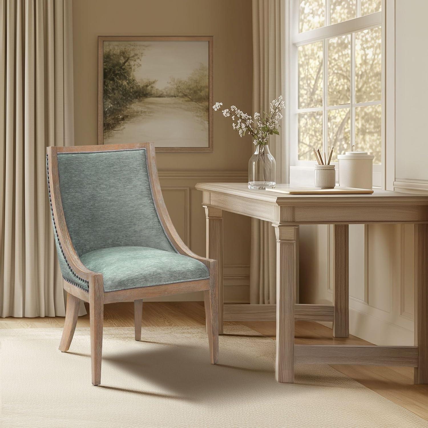 Martha Stewart Martha Stewart Elmcrest Farmhouse Dining Chair With Nailhead Trim & Sinuous Spring Support, Fully Assembled