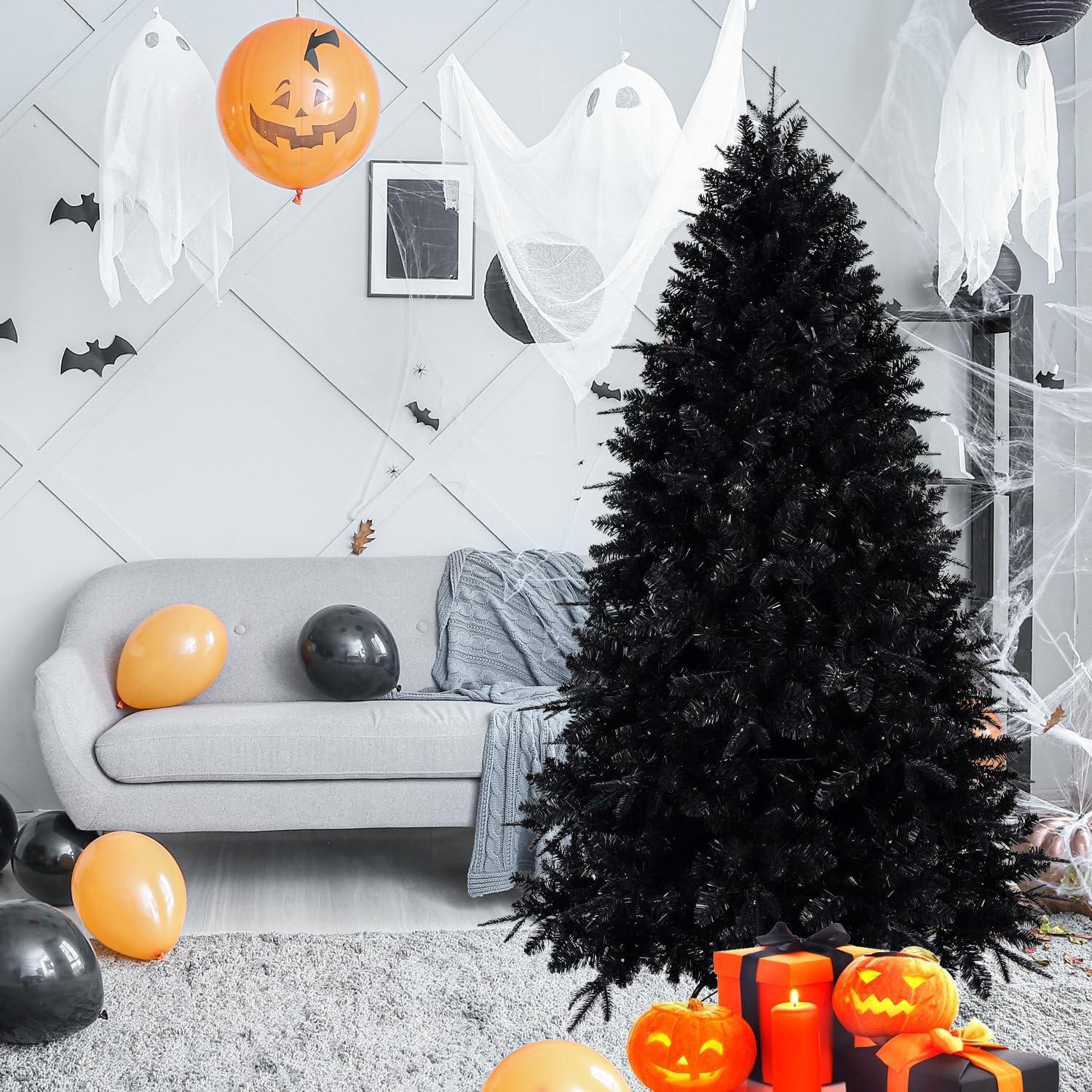 PAPROOS Prelit Christmas Trees, 5FT Artificial Christmas Tree with 250 Warm White LED Lights and 850 Branch Tips, Indoor Prelit Xmas Tree for Holiday Decor, Green