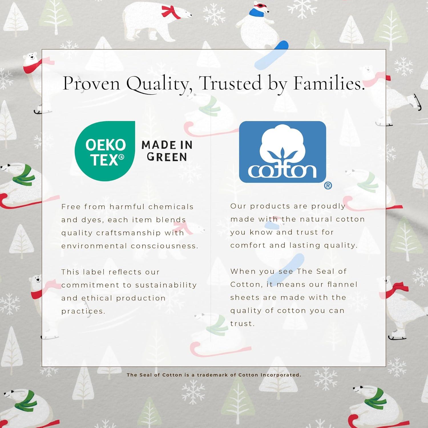 FreshFolds 100% Turkish Cotton Holiday Printed Flannel Sheet Set