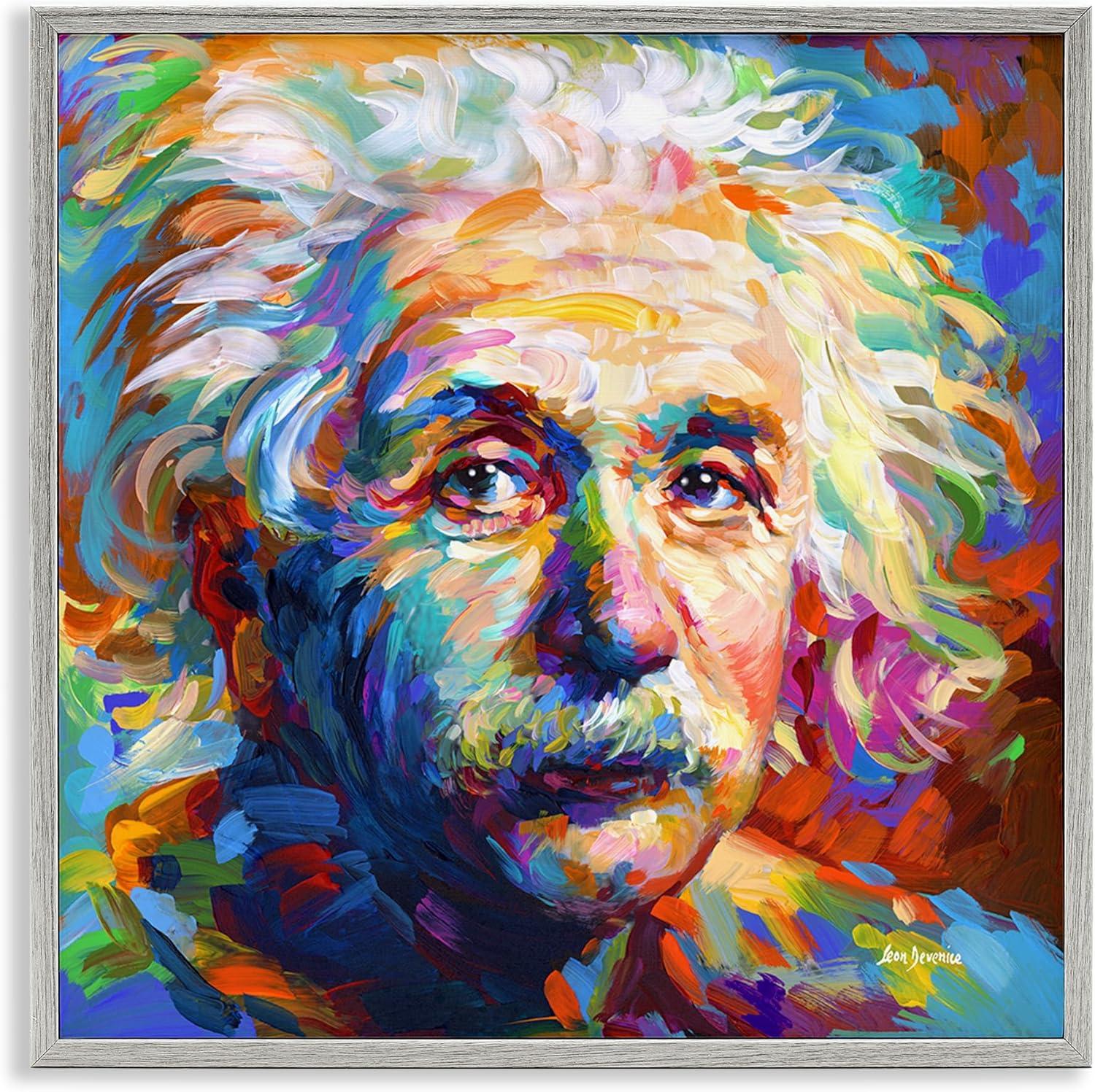 Stupell Industries " Abstract Albert Einstein Portrait " by Leon Devenice