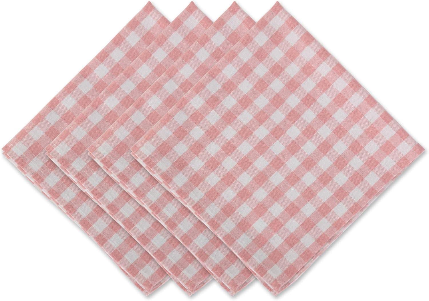 Pink & White Gingham Napkin Set/4