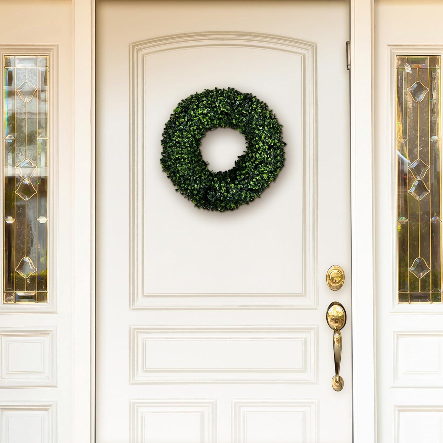 All-Season Boxwood 16.5" UV-Resistant Artificial Wreath