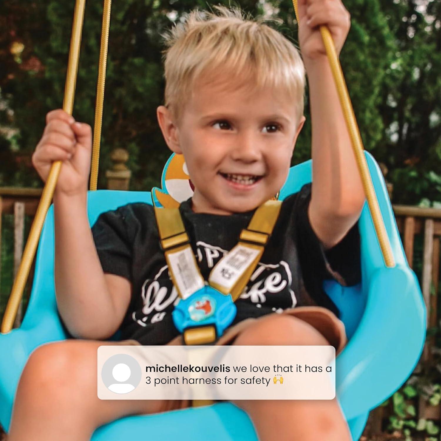 CoComelon 2-in-1 Outdoor Swing by Delta Children – For Babies and Toddlers – Full Bucket Seat