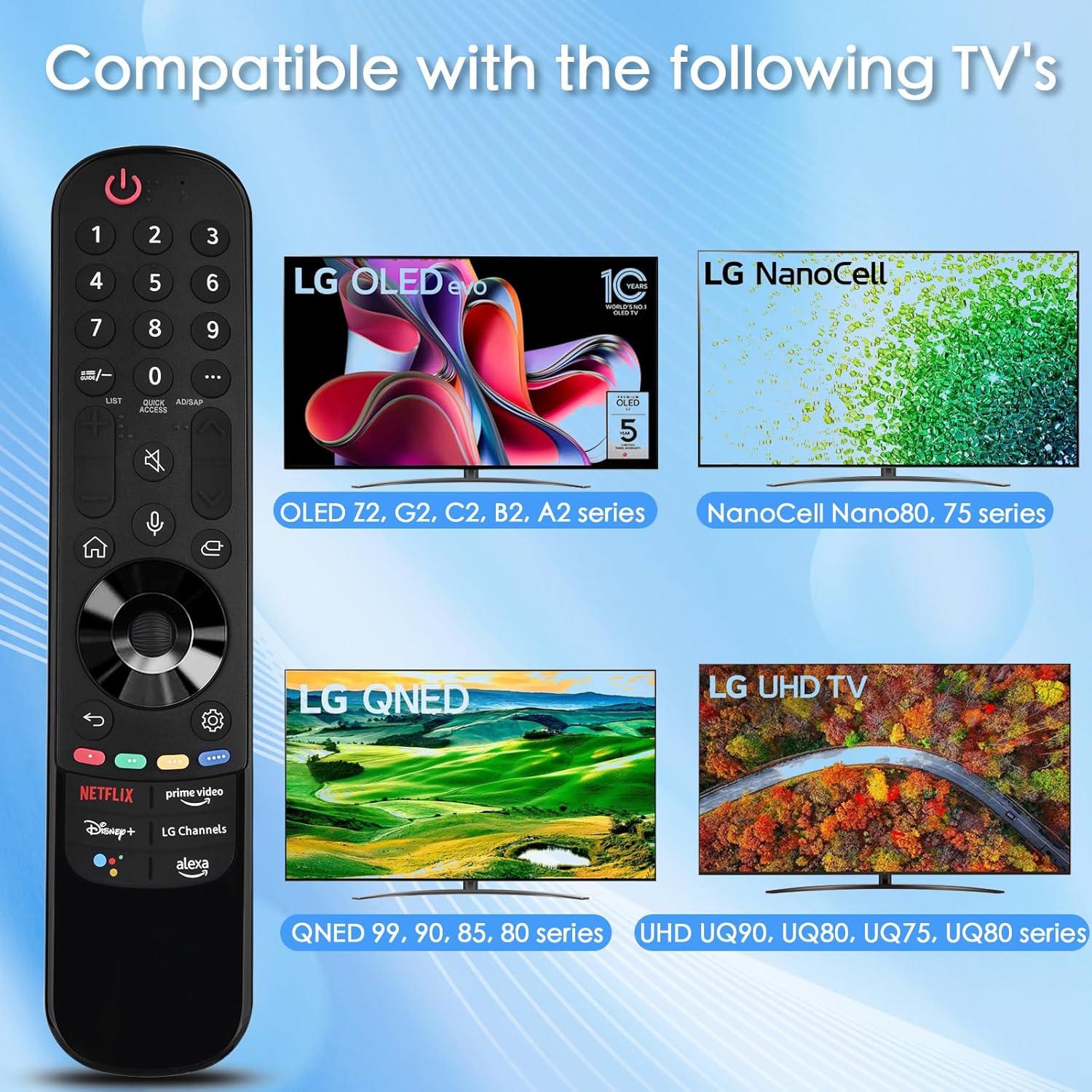 Voice Remote Control for LG Smart TV, Siawclub Magic-Replacement Remote with Pointer and Voice Function, for LG UHD OLED QNED NanoCell 4K 8K Smart TV