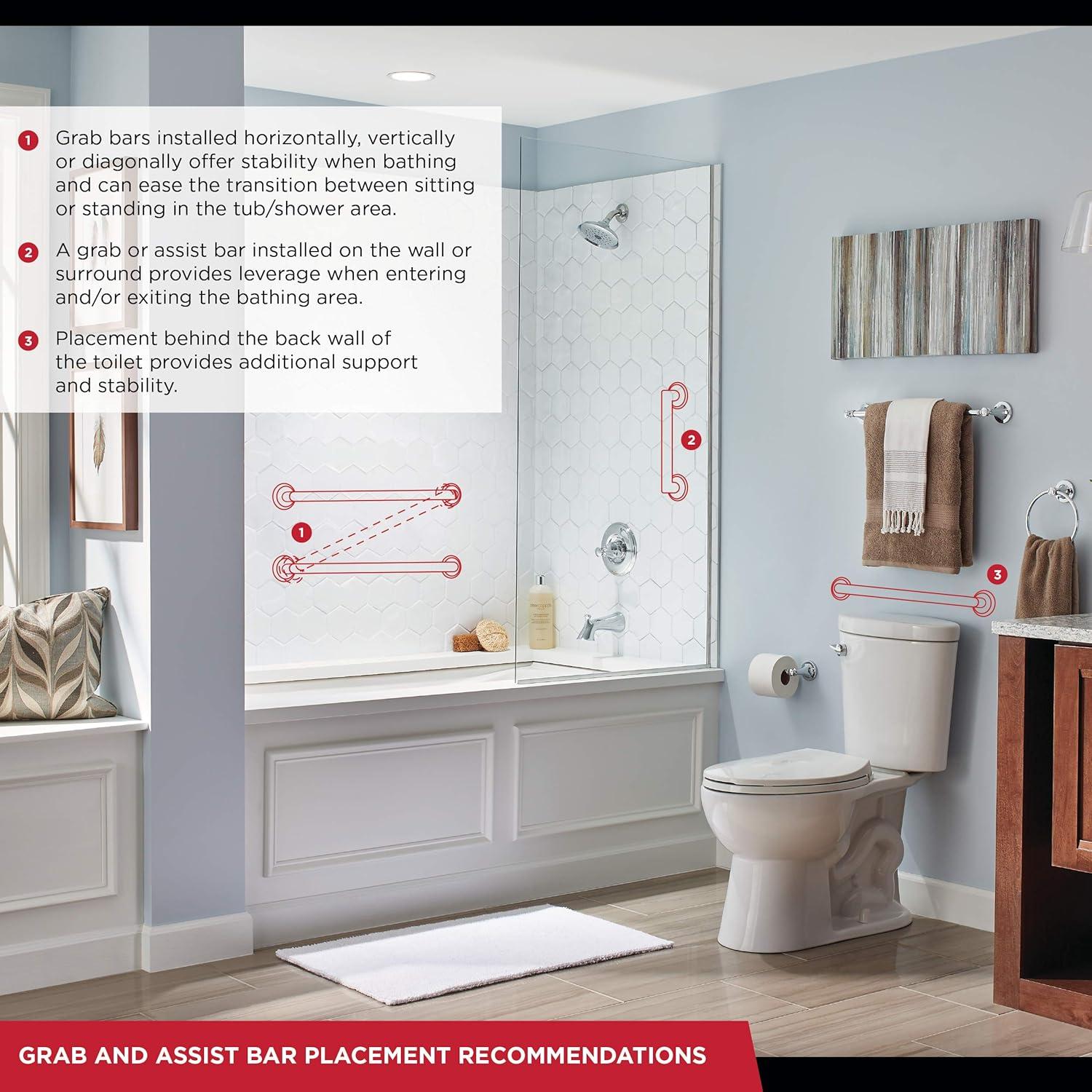 Contemporary Concealed Screw Decorative 18" Grab Bar