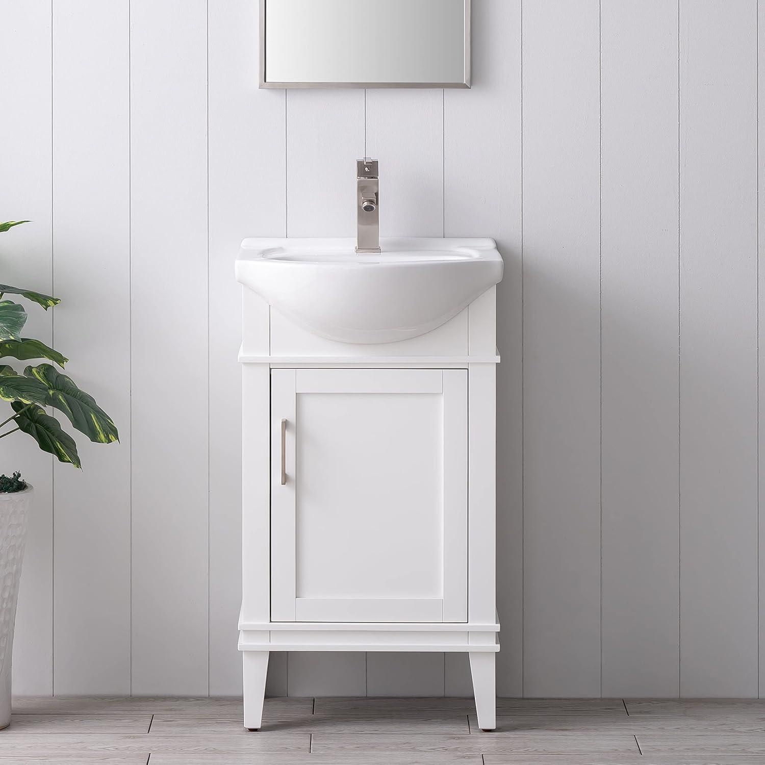 Ivy 20" White Porcelain Top Single Sink Bathroom Vanity