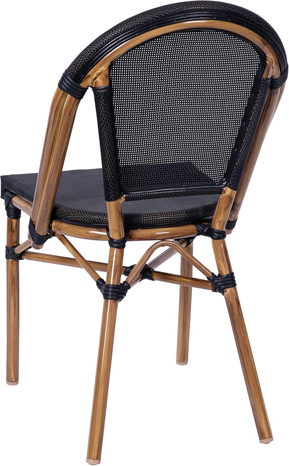 Lavigne Stacking French Chair for Indoor and Outdoor Use with Printed Metal Frame