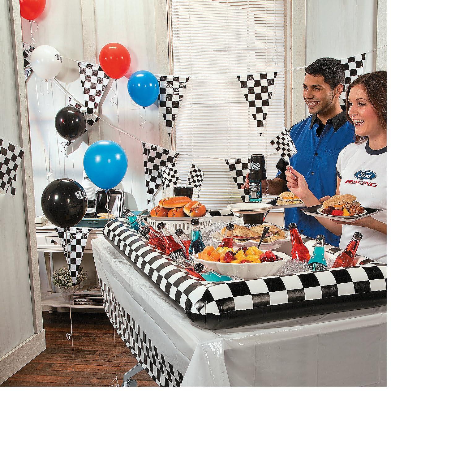 Fun Express Racing Pennant Party Decor 100ft - Colorful Outdoor Flags for Events Festivals Celebrations Parades & Outdoor Parties - Ideal for Decorations at Sporting Events Birthdays & More - 1 Piece