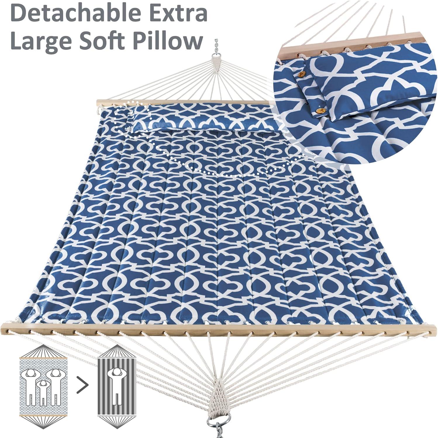2-Person Quilted Polyester Spreader Bar Hammock