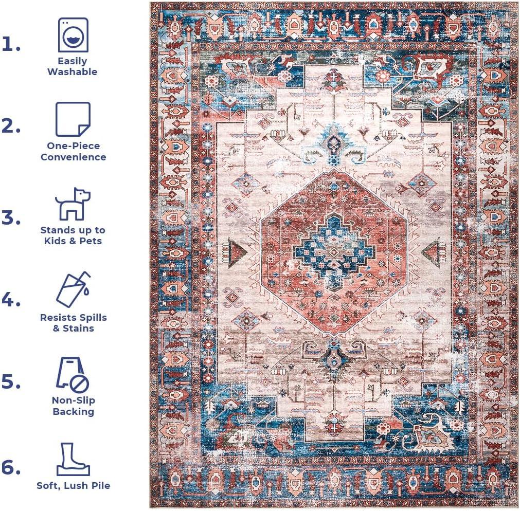 Nuloom Eliza Machine Washable Traditional Medallion Indoor Area Rug