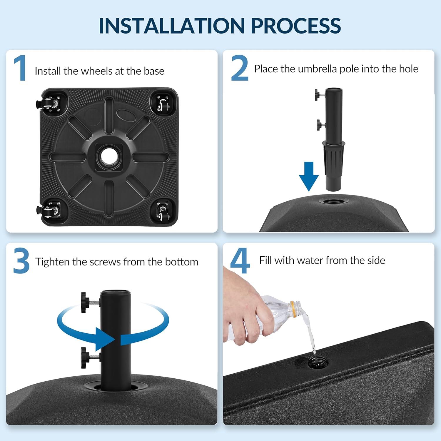 Yaheetech Portable Patio Umbrella Base, Black