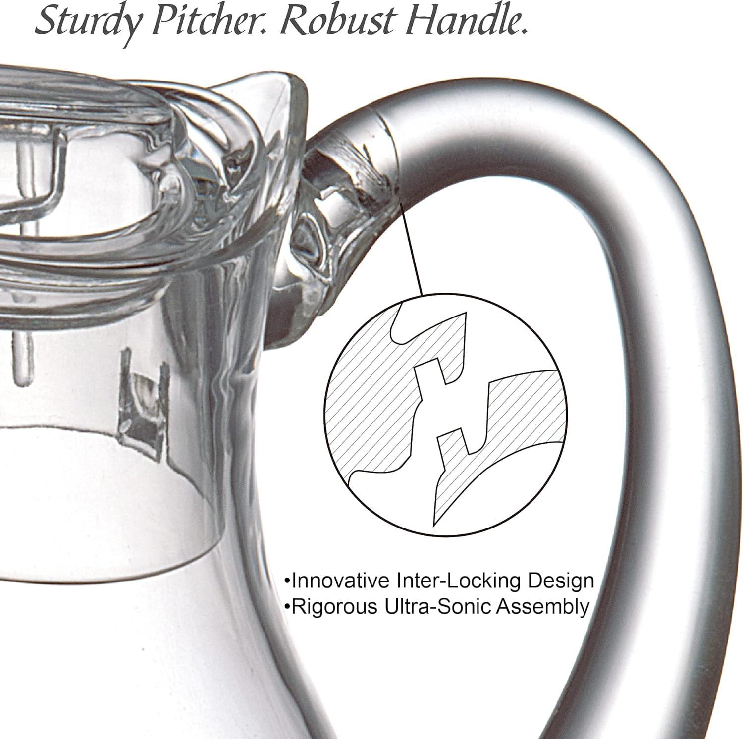 Amazing Abby - Bubbly - Acrylic Pitcher (72 oz), Clear Plastic Water Pitcher with Lid, Fridge Jug, BPA-Free, Shatter-Proof, Great for Iced Tea, Sangria, Lemonade, Juice, Milk, and More