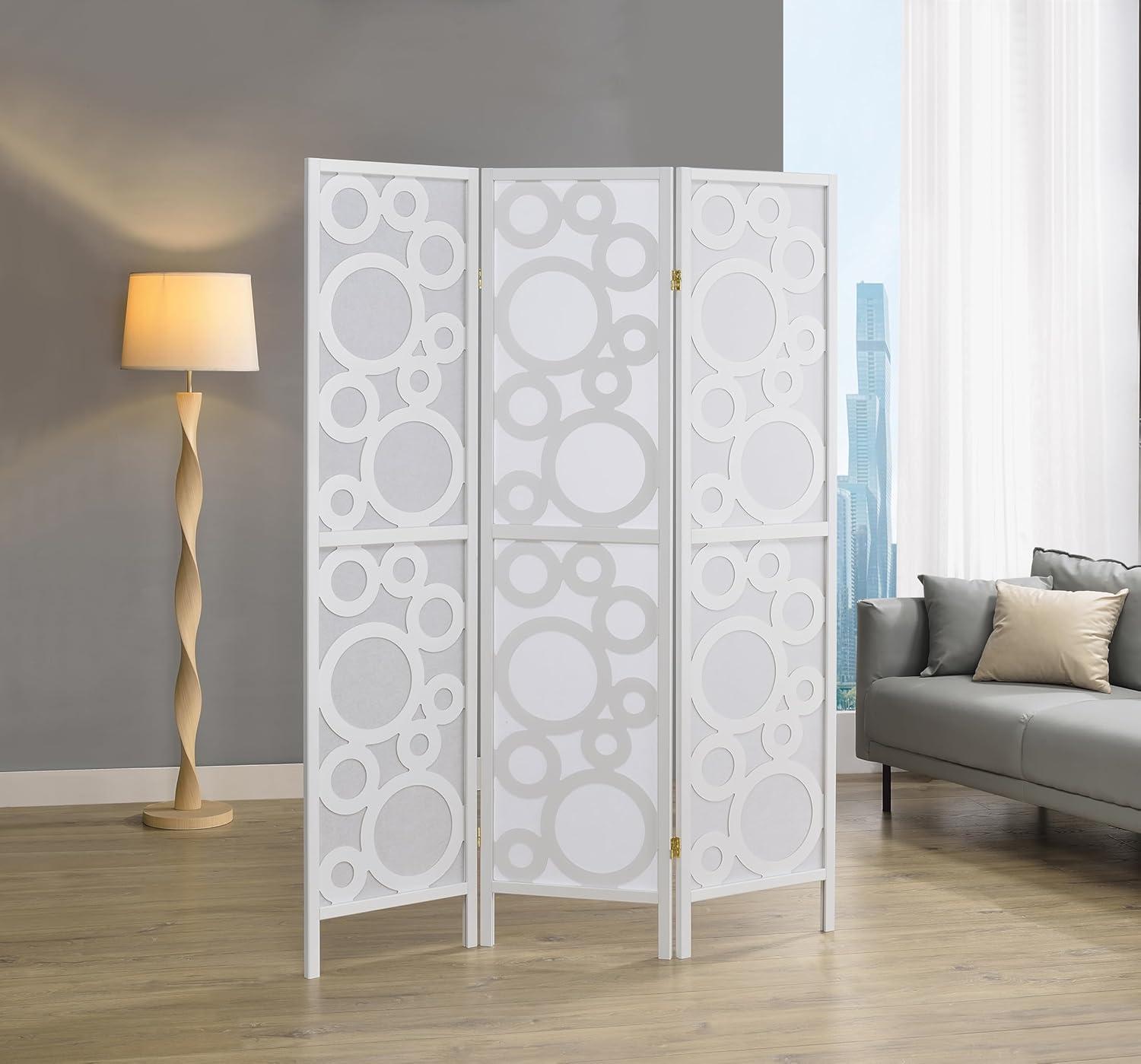 3-Panel Room Divider, Black, 70" x 6" x 50"
