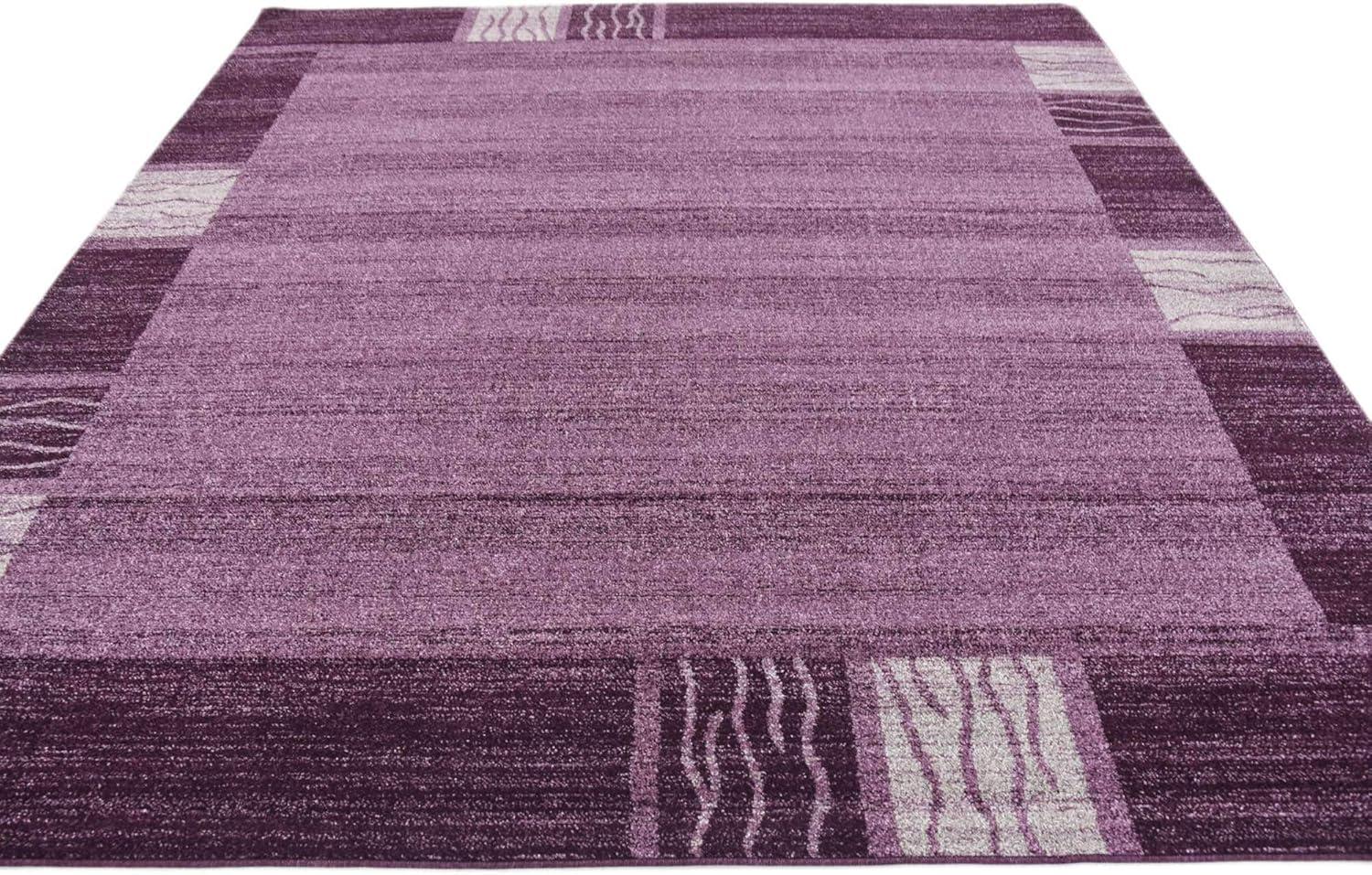 Unique Loom Del Mar Collection Area Rug - Sarah (7' 10" Square, Violet/ Purple)