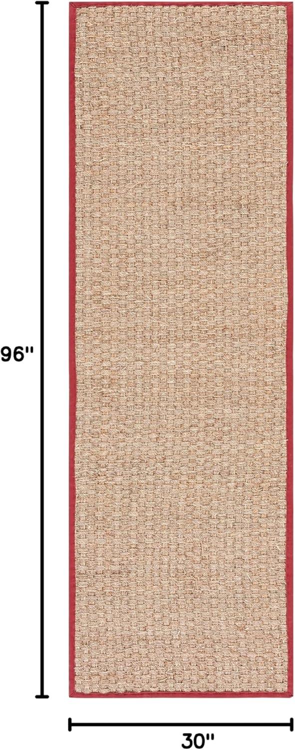 Natural Fiber NF114 Power Loomed Indoor Runner Rug - Natural/Red - 2'6"x8' - Safavieh.