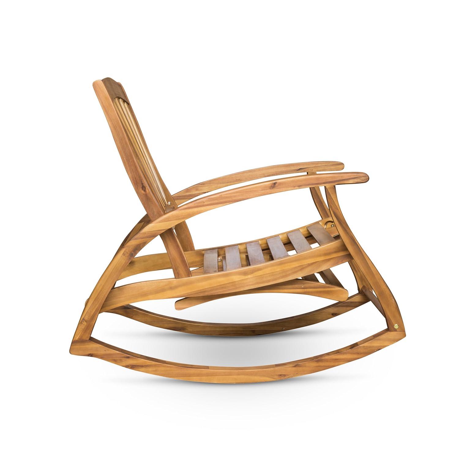 Sunview Acacia Wood Recliner Rocking Chairs - Teak - Christopher Knight Home: Weather-Resistant Patio Furniture with Footrest