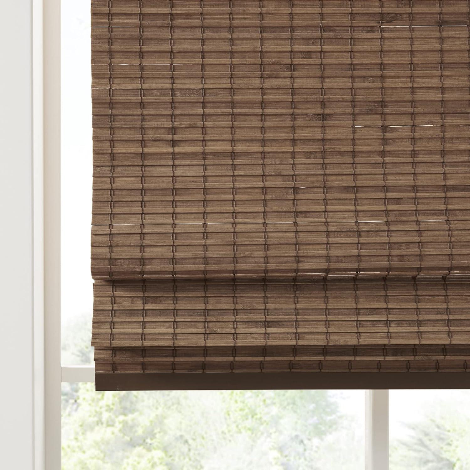 Semi - Sheer Bamboo Light Filtering Roman Shade 64"L