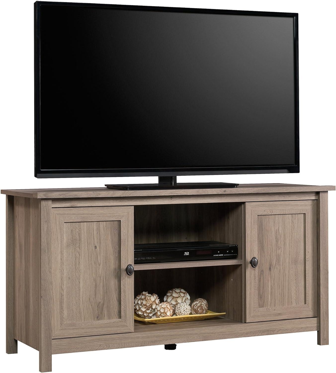 Salt Oak 47" TV Stand with Cabinet and Adjustable Shelves