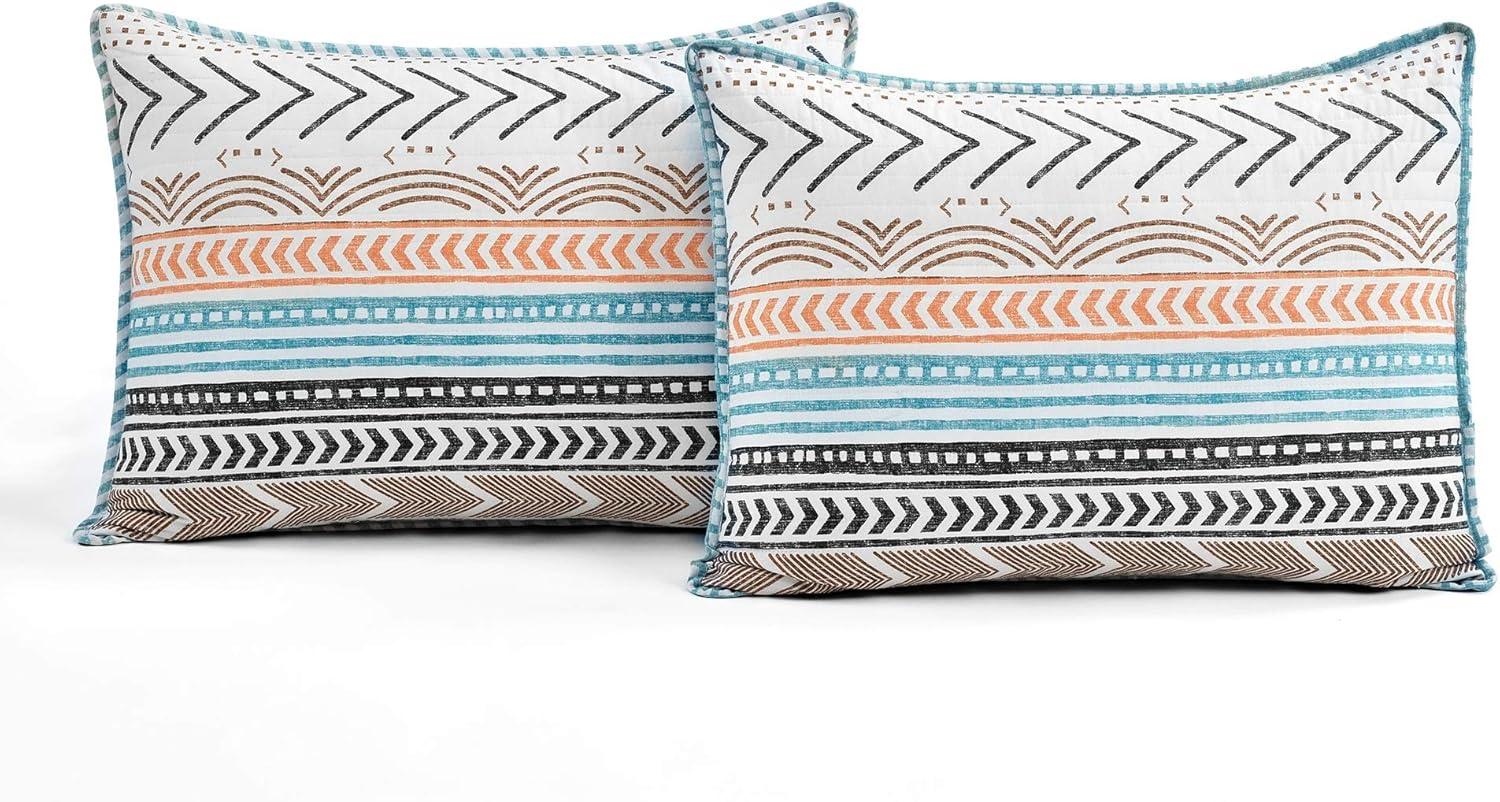 Lush Décor 3pc Hygge Geo Reversible Cotton Quilt & Sham Set