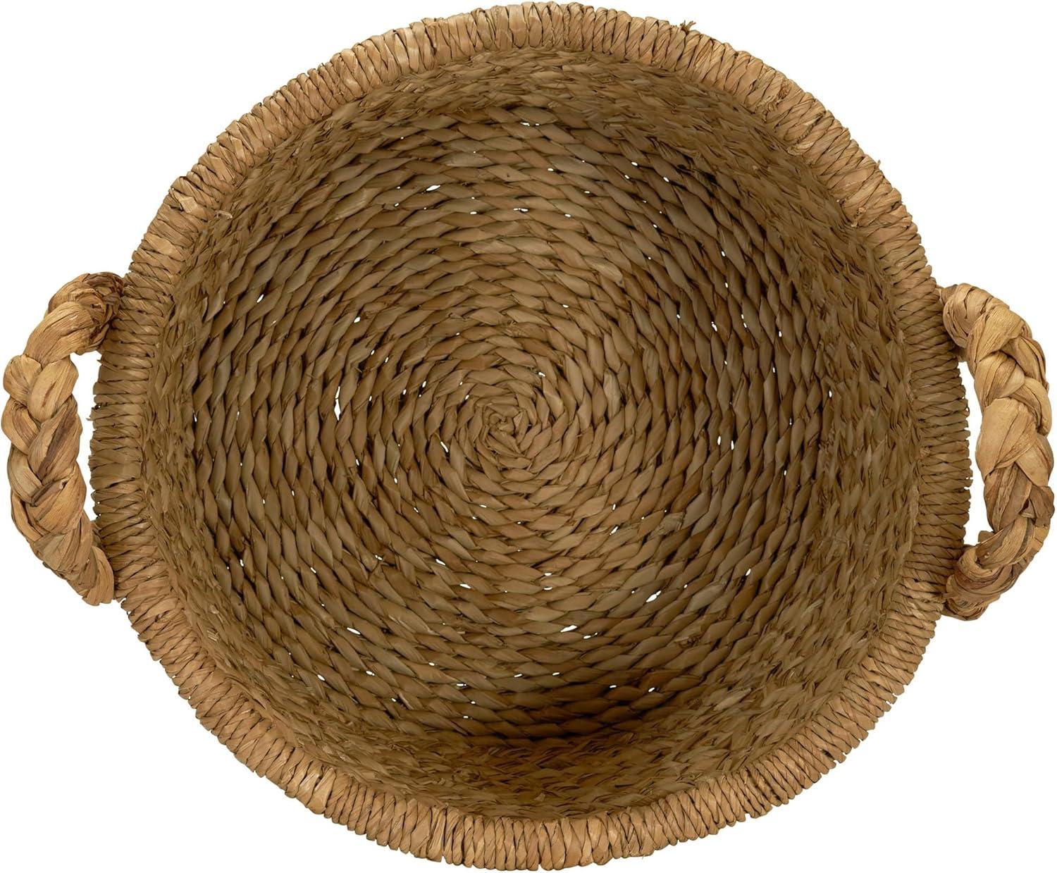 Household Essentials Large Wicker Floor Basket With Braided Handle