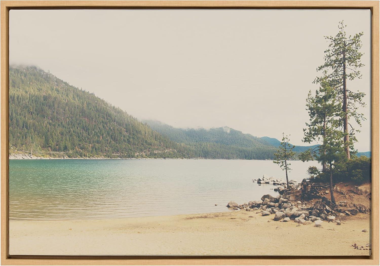 Sylvie Lake Tahoe California Framed Canvas by Laura Evans - Kate & Laurel All Things Decor