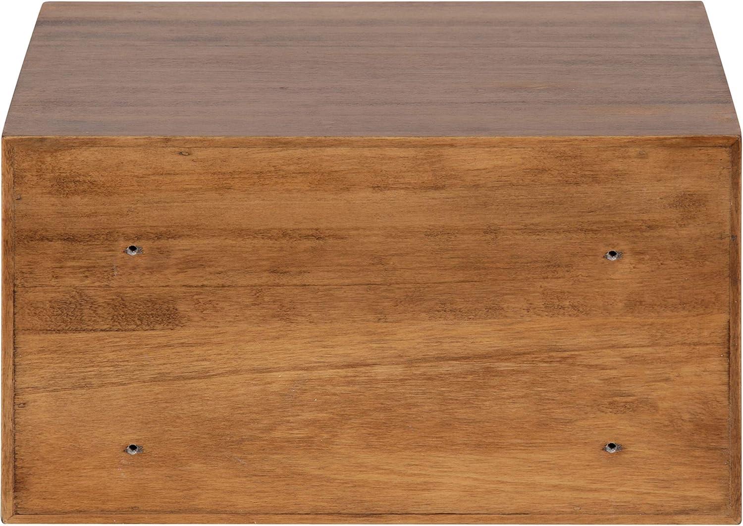 Kate & Laurel All Things Decor 12.5" x 10" x 7" Hutton Floating Wall Shelf with Drawer Rustic Brown: Wood Storage Display