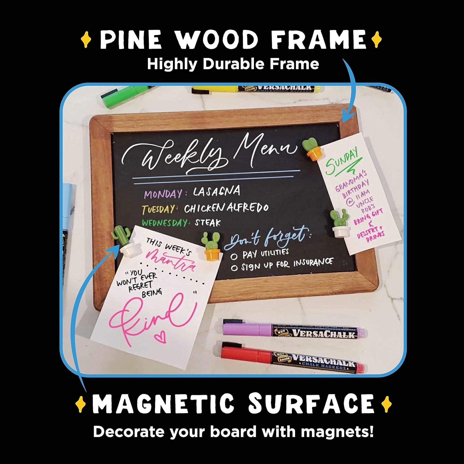 VersaChalk VersaChalk Steel Reversible Mini Magnetic Chalkboard, Up to 2' Size  + Fine Tip White Marker