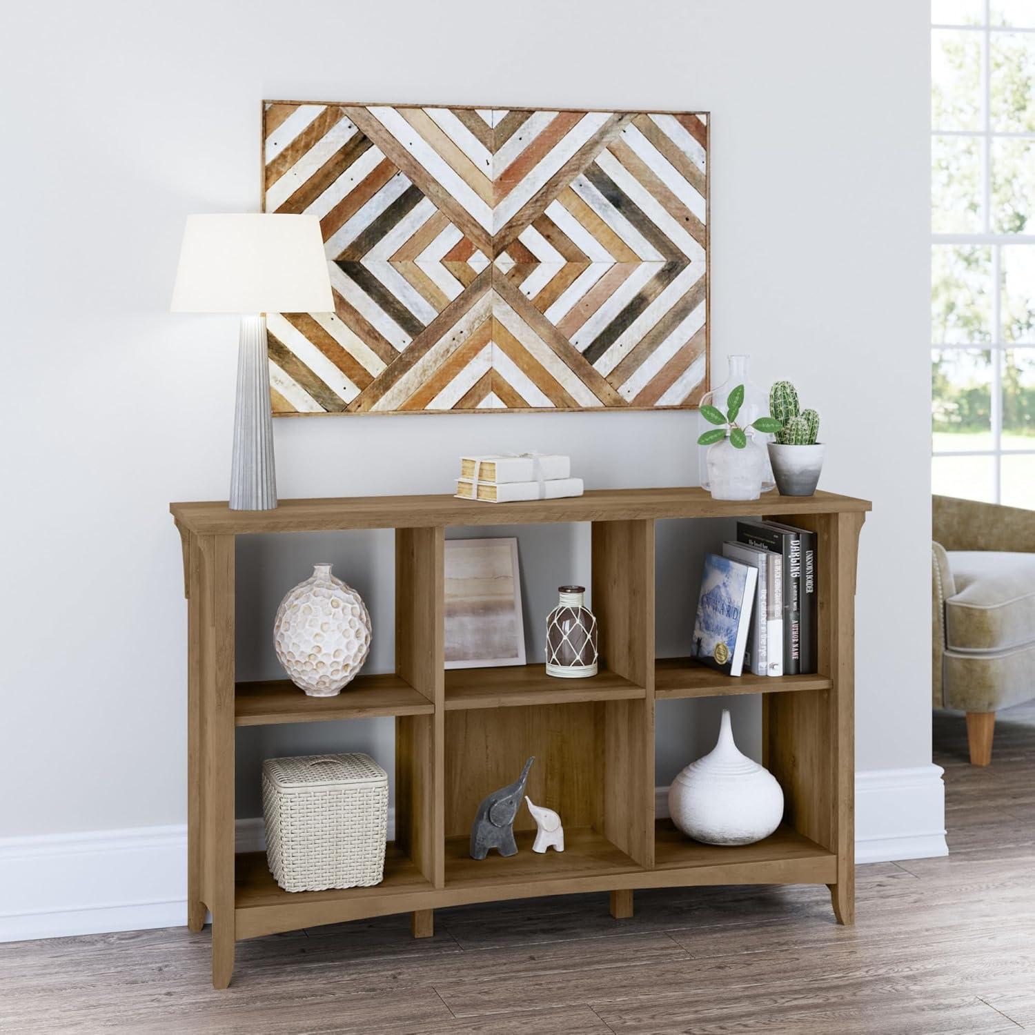 Bush Furniture Salinas 6 Cube Bookcase Organizer, Reclaimed Pine