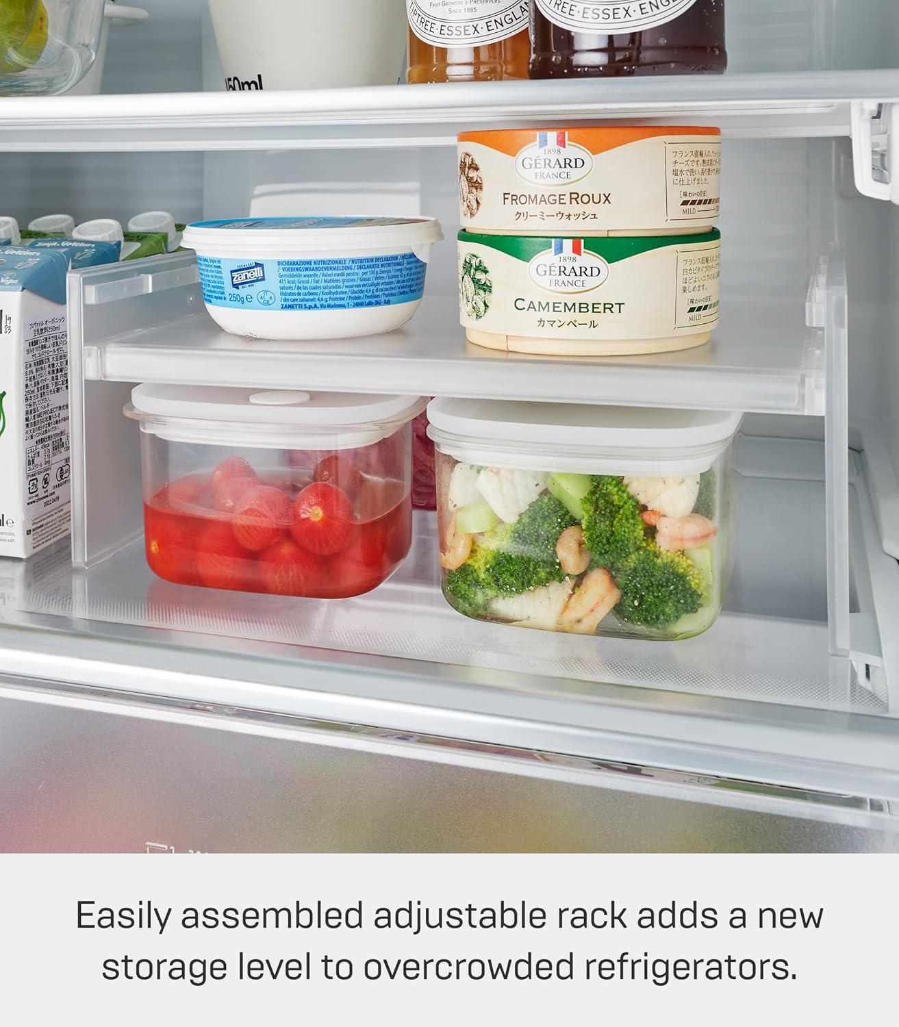 Yamazaki Home Expandable Refrigerator Riser Shelf, Plastic, Expandable