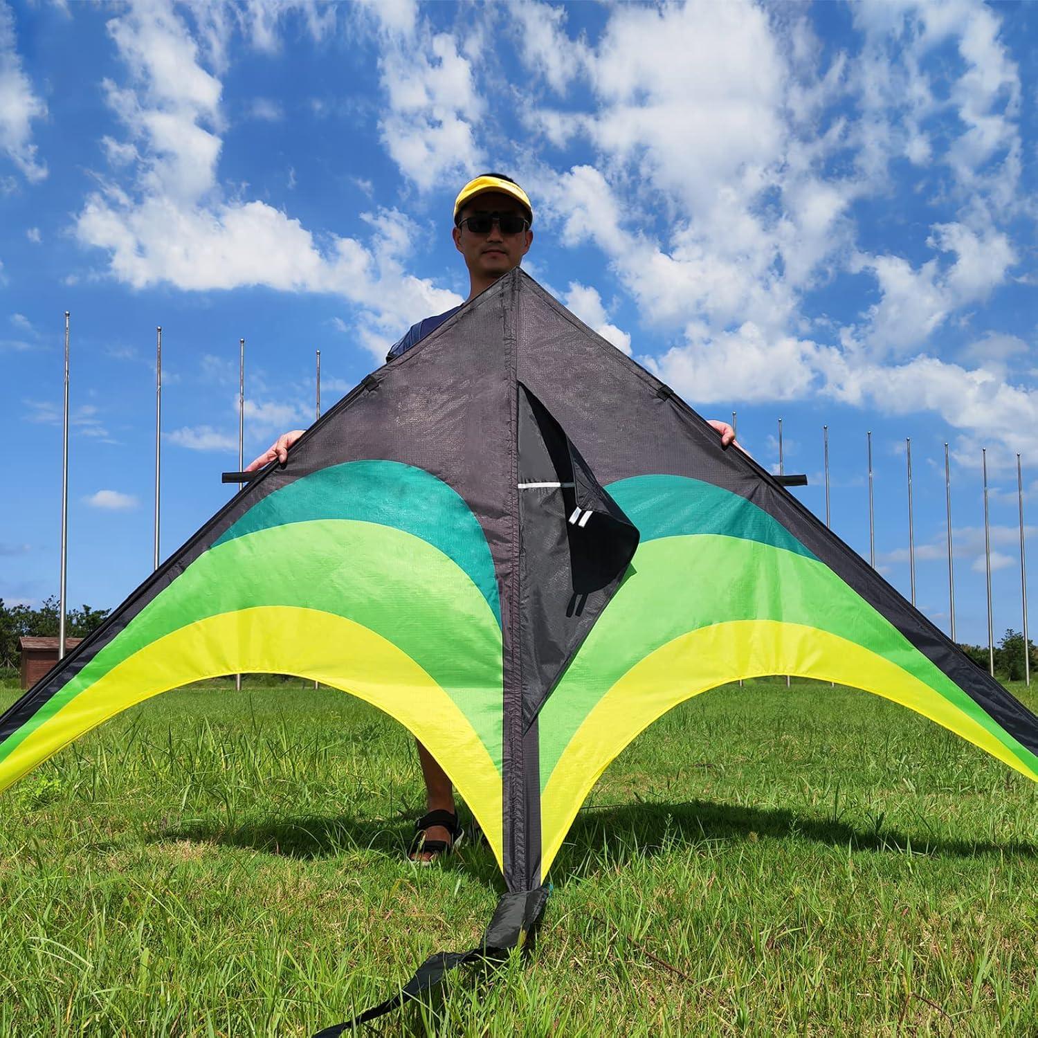 Gaint Kite for Adults Easy to Fly, 9ft Huge Delta Kite Come with 98ft Tail