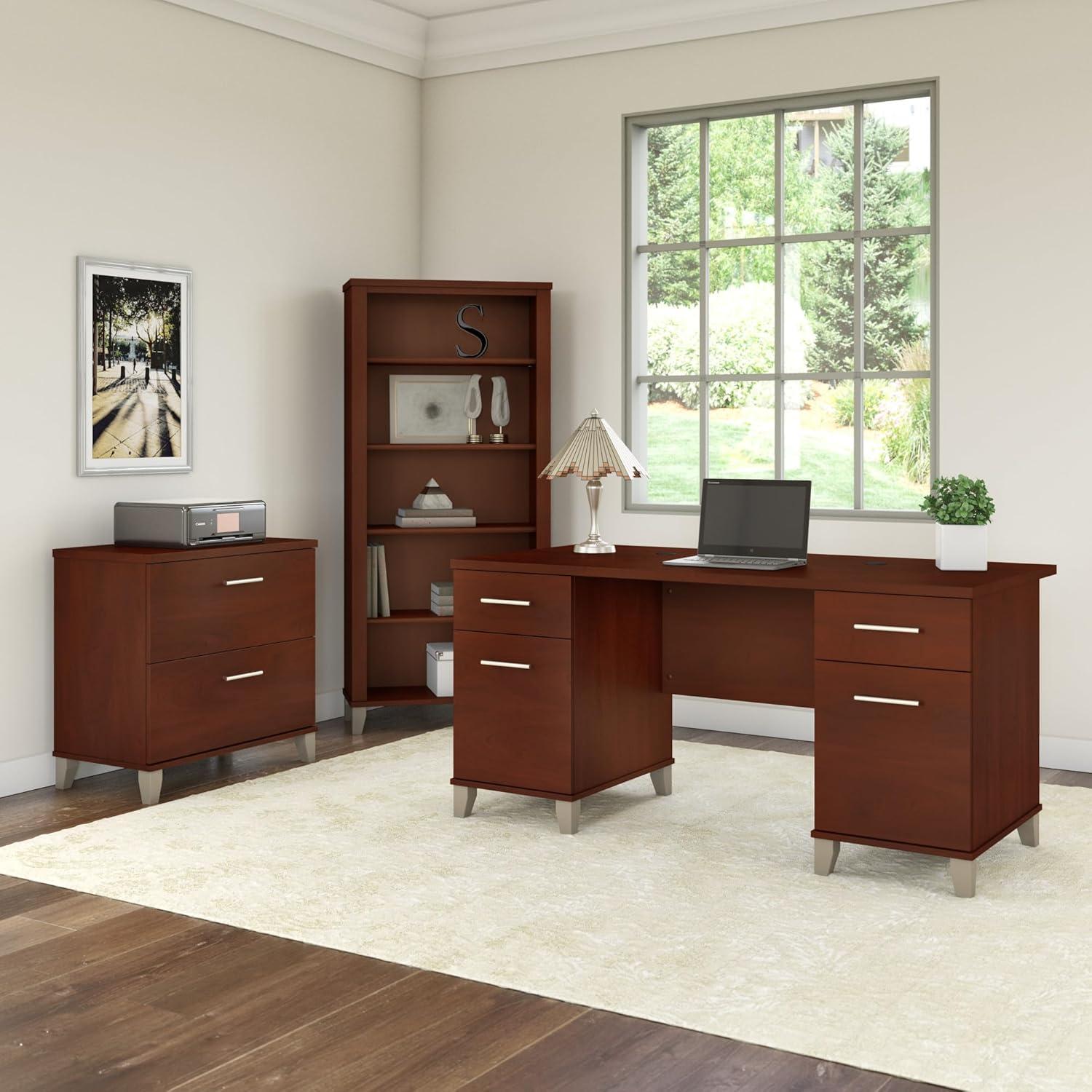 Hansen Cherry 2-Drawer Lockable Lateral File Cabinet