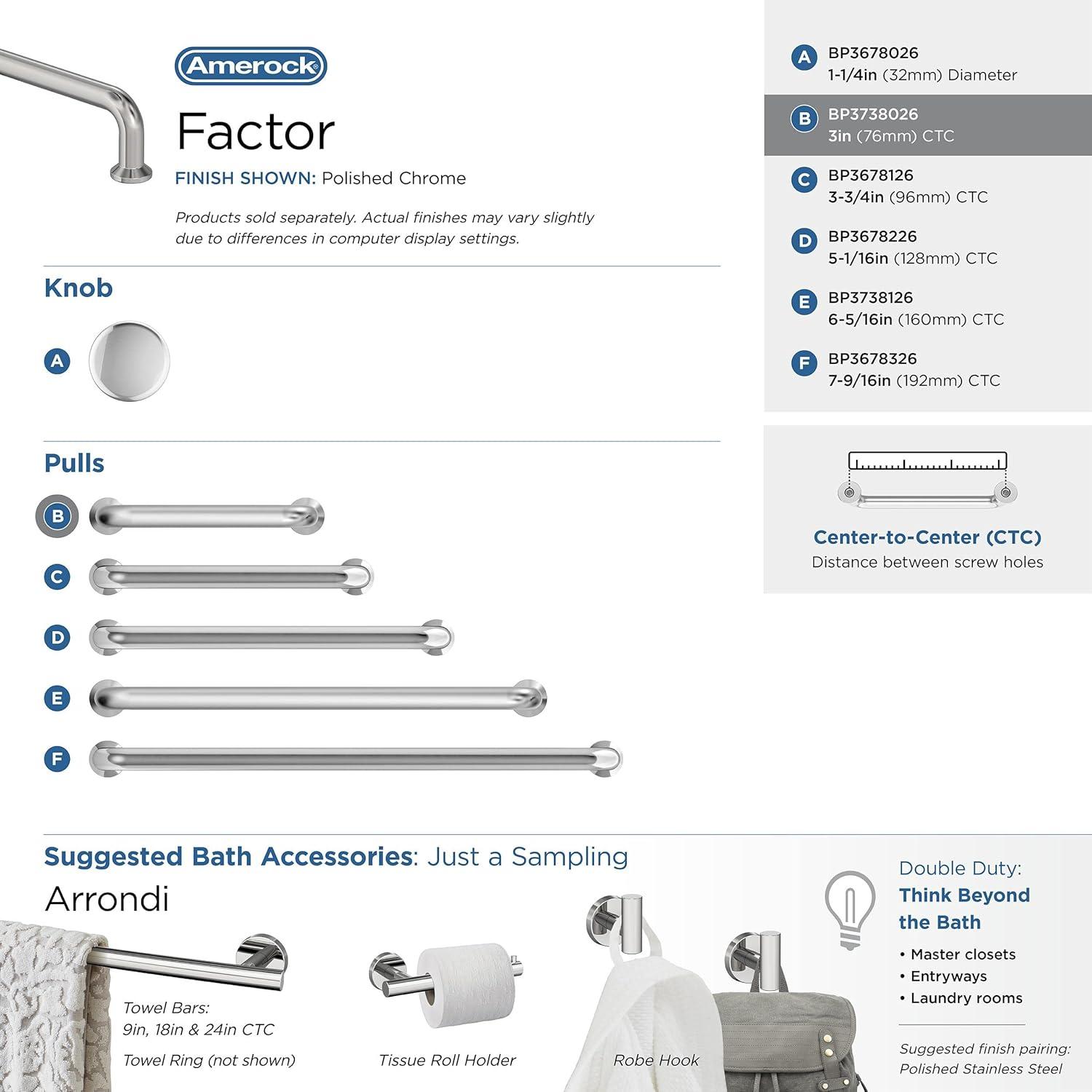 Factor 3 in (76 mm) Center-to-Center Cabinet Pull