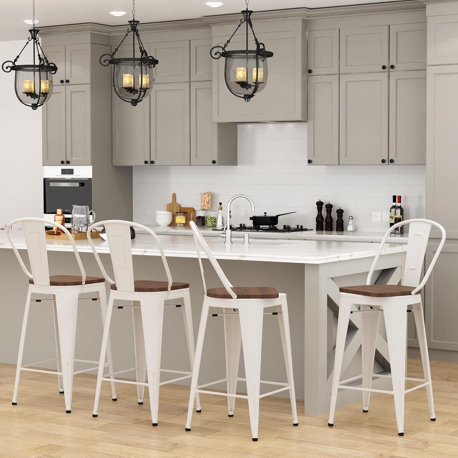 Williston Forge Tauber Swivel Counter Stool (Set of 4)