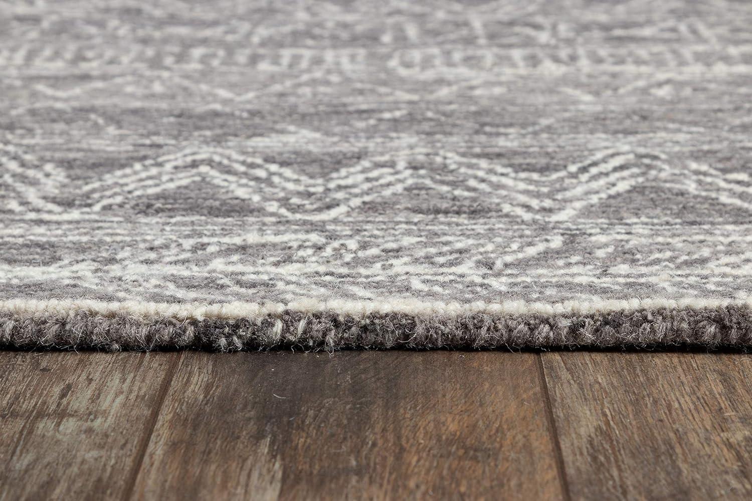 8'x10' Mallorca Paityn Area Rug Gray - Momeni: Wool, Geometric, Modern, Handmade, Low Pile, Indoor Use