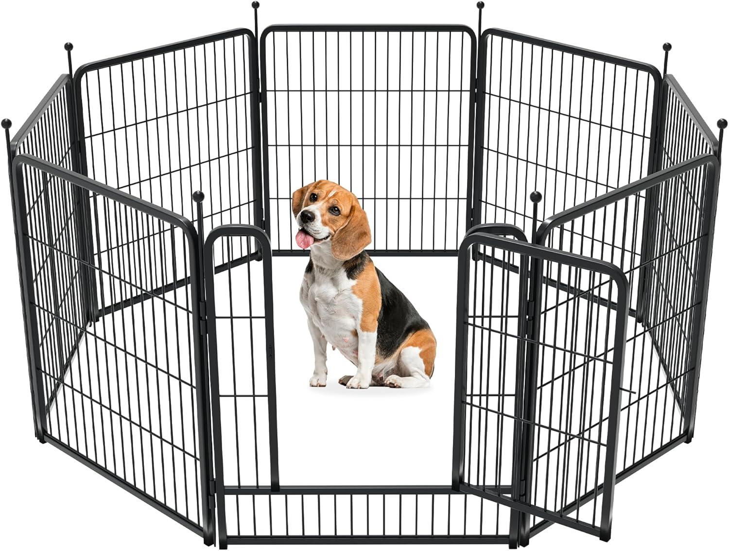 FXW Rollick Dog Playpen for Indoor, Yard, RV Camping│Patented, 32 inch 8 Panels for Small and Medium Dogs