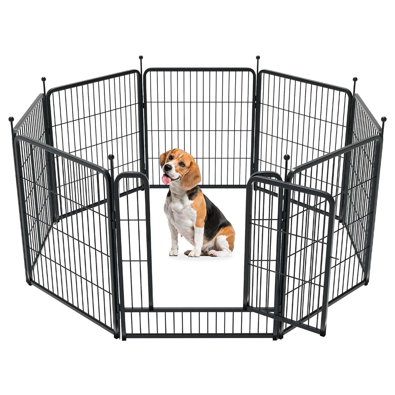 FXW Rollick Dog Playpen for Indoor, Yard, RV Camping│Patented, 32 inch 8 Panels for Small and Medium Dogs