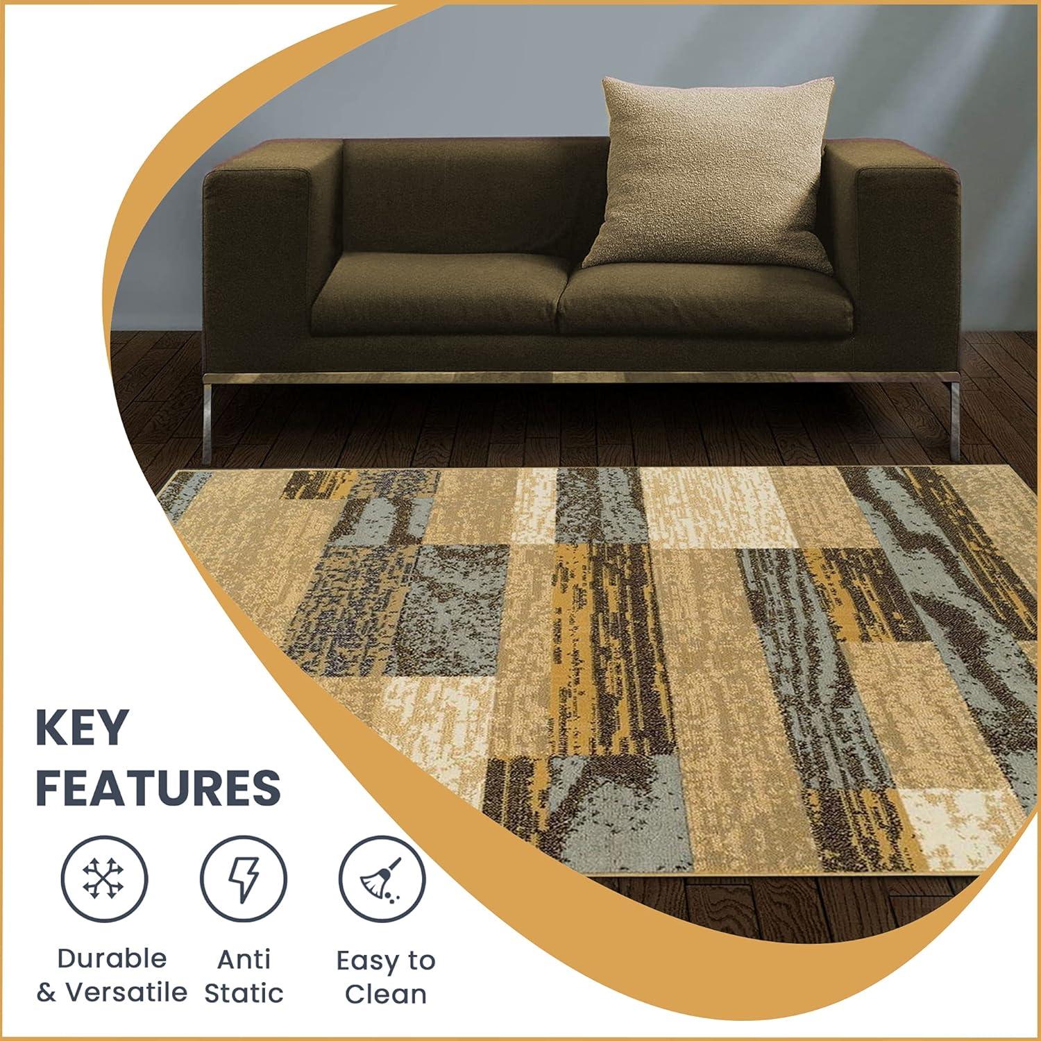 Superior Rockwood Geometric Indoor Area Rug, 8' x 10', Light Blue-Beige